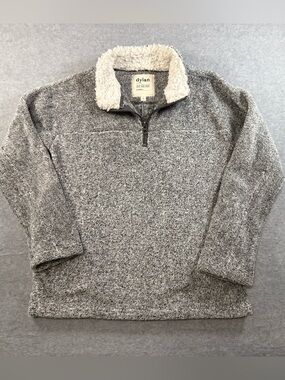dylan Men's Gray Zip-Neck Sherpa-Trim Sweater